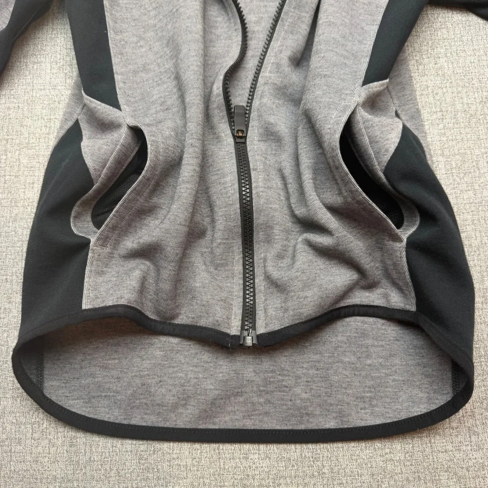Nike Dri-FIT Youth M Sunrun Full Zip Hoodie Heather Gray Black Jacket CQ5436-032